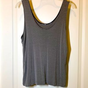 Chico’s Tank Black and tiny White Stripe